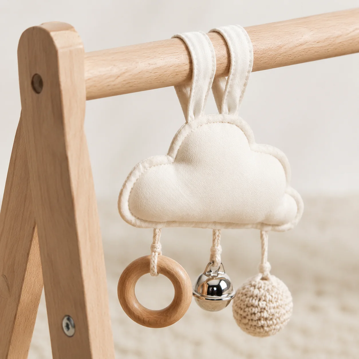 Wooden Baby Activity Gym with Sensory Toys - Image 2