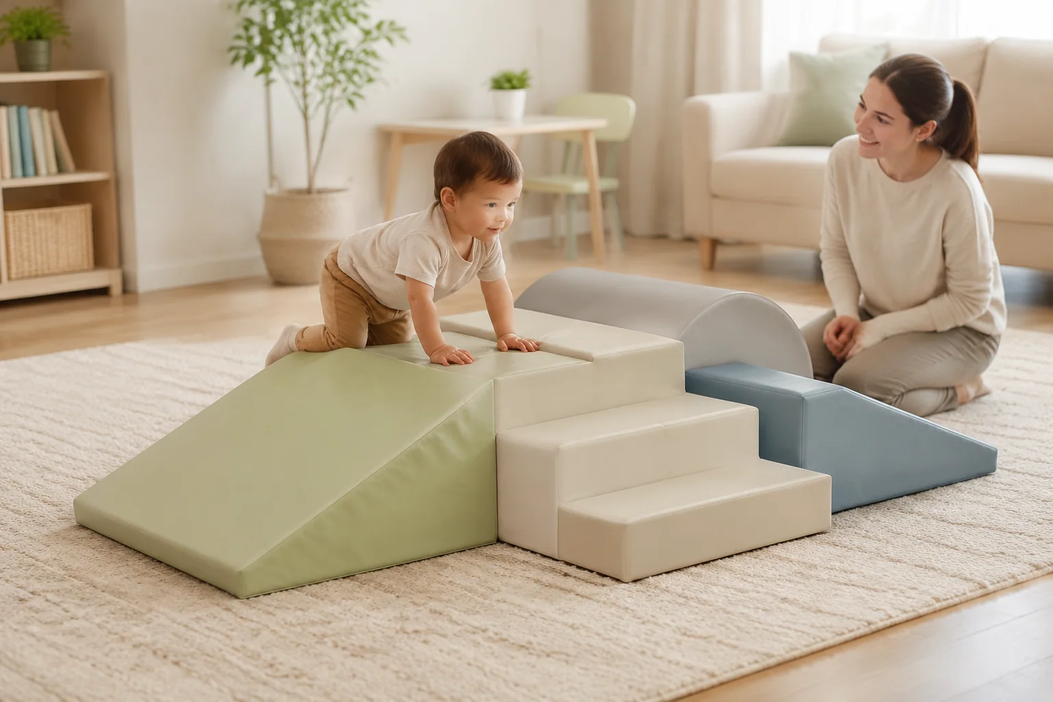 Foam Toddler Climbing Block Set with Ramp - Image 3