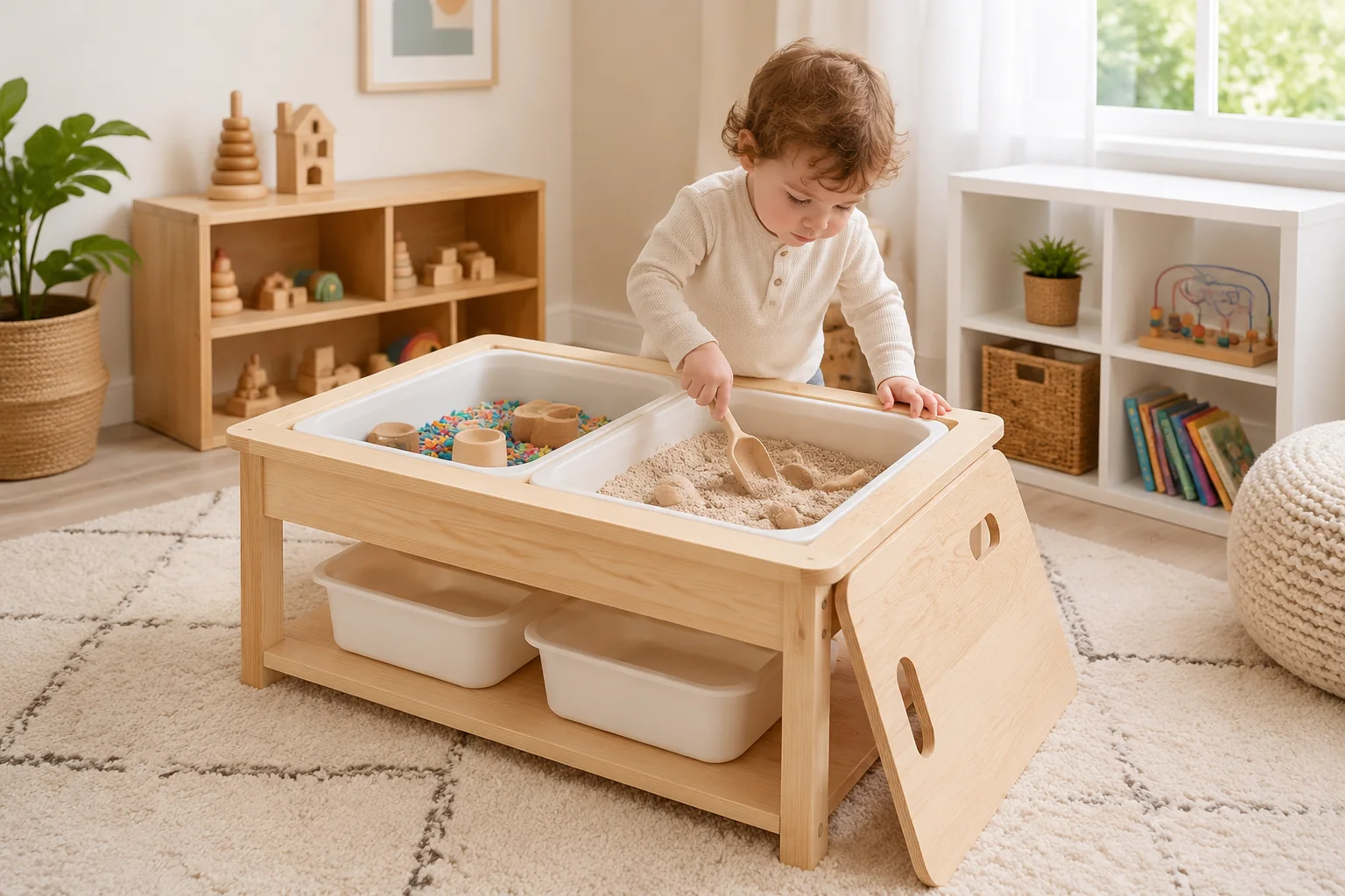 Sensory Play Table with Storage Bins and Lid - Image 3