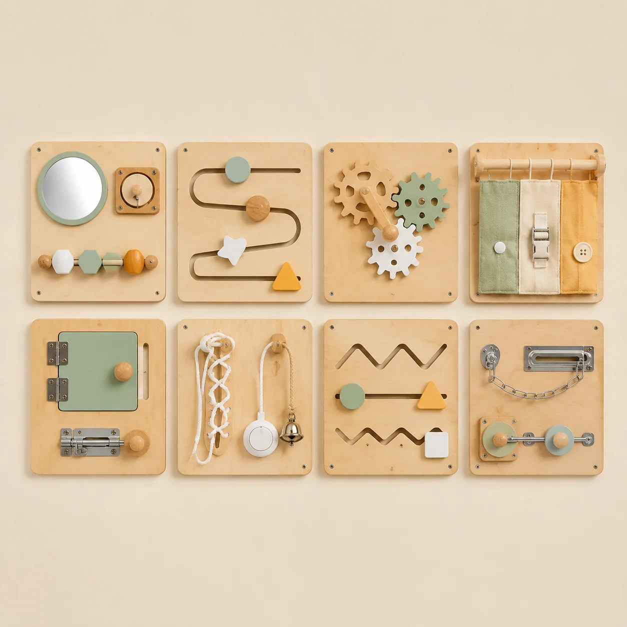 Montessori Toddler Busy Board Wall Panel Set