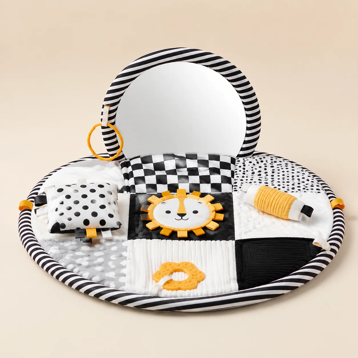 Baby Tummy Time Mirror and Sensory Play Mat