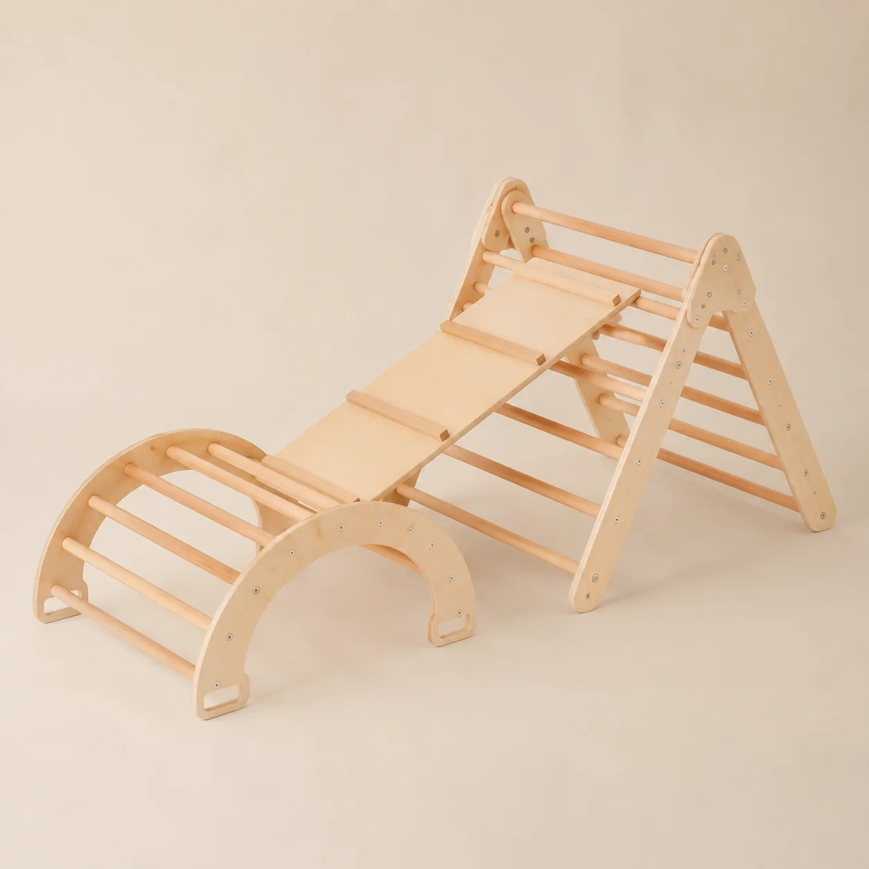 Toddler Pikler Triangle Climbing Set with Arch