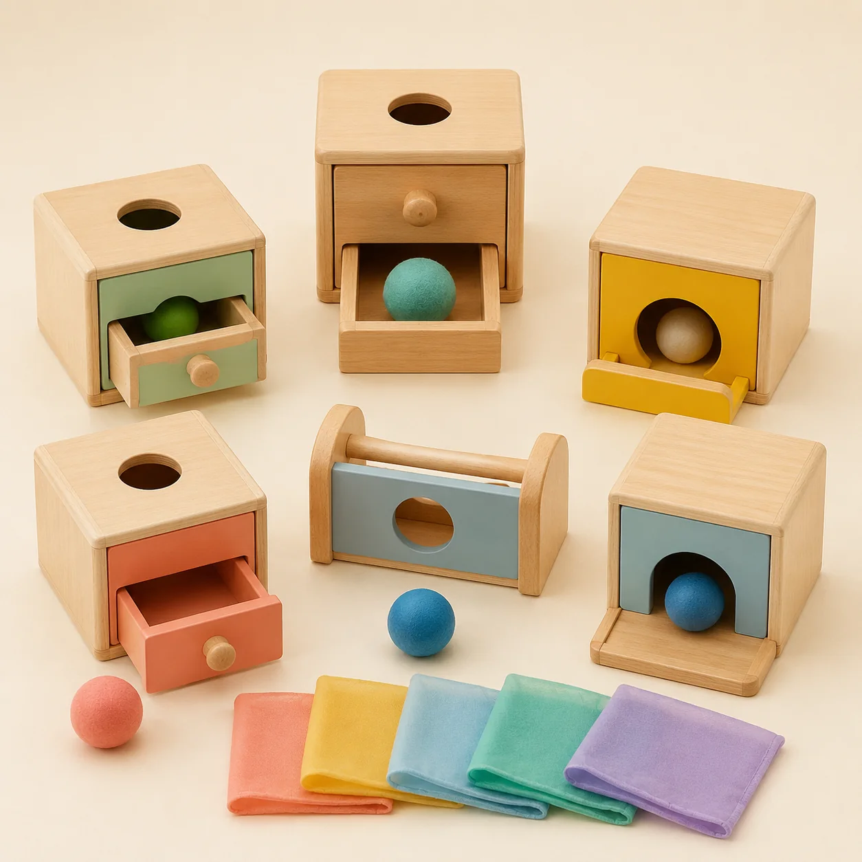 Montessori Object Permanence Box Set for Babies