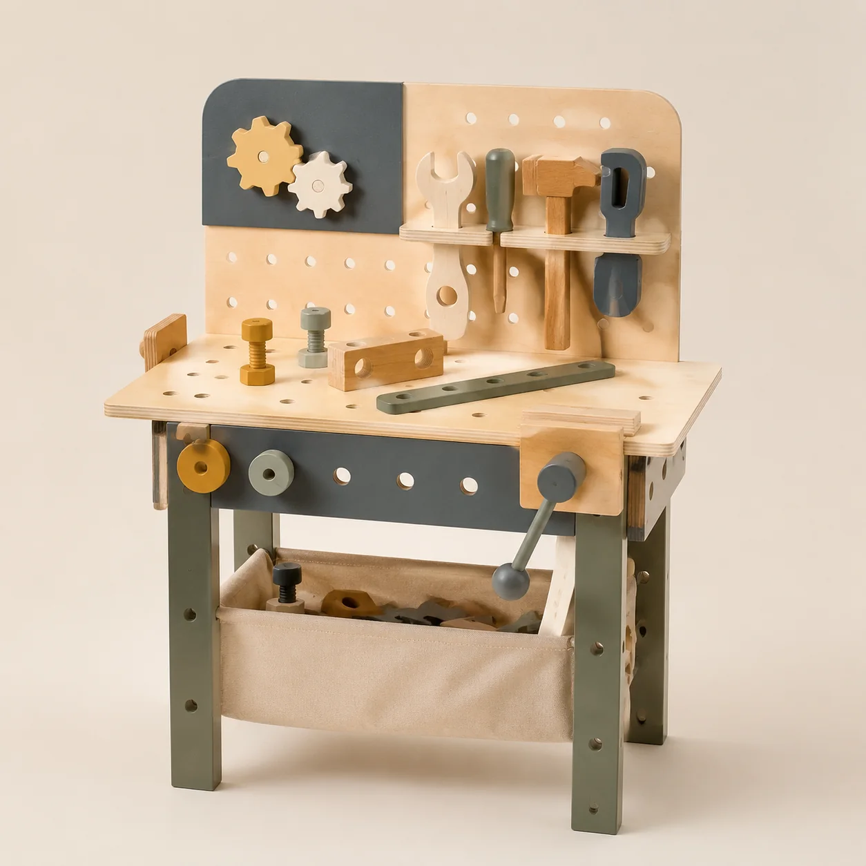 Wooden Toddler Workbench Tool Play Set