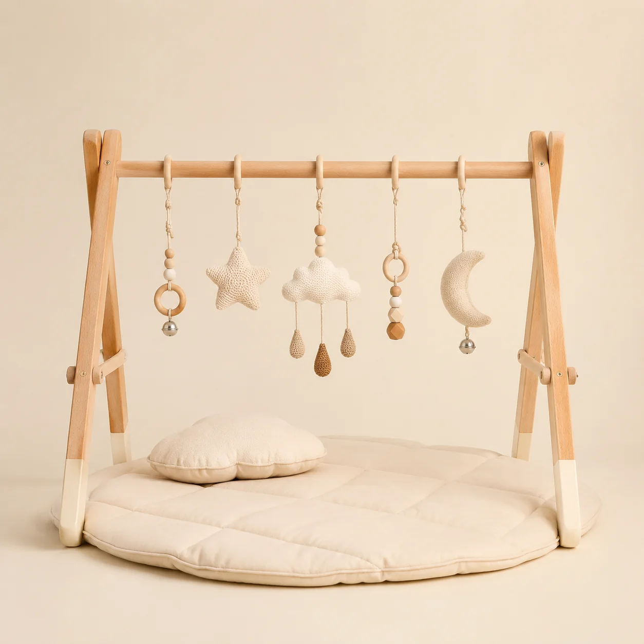 Wooden Baby Activity Gym with Sensory Toys