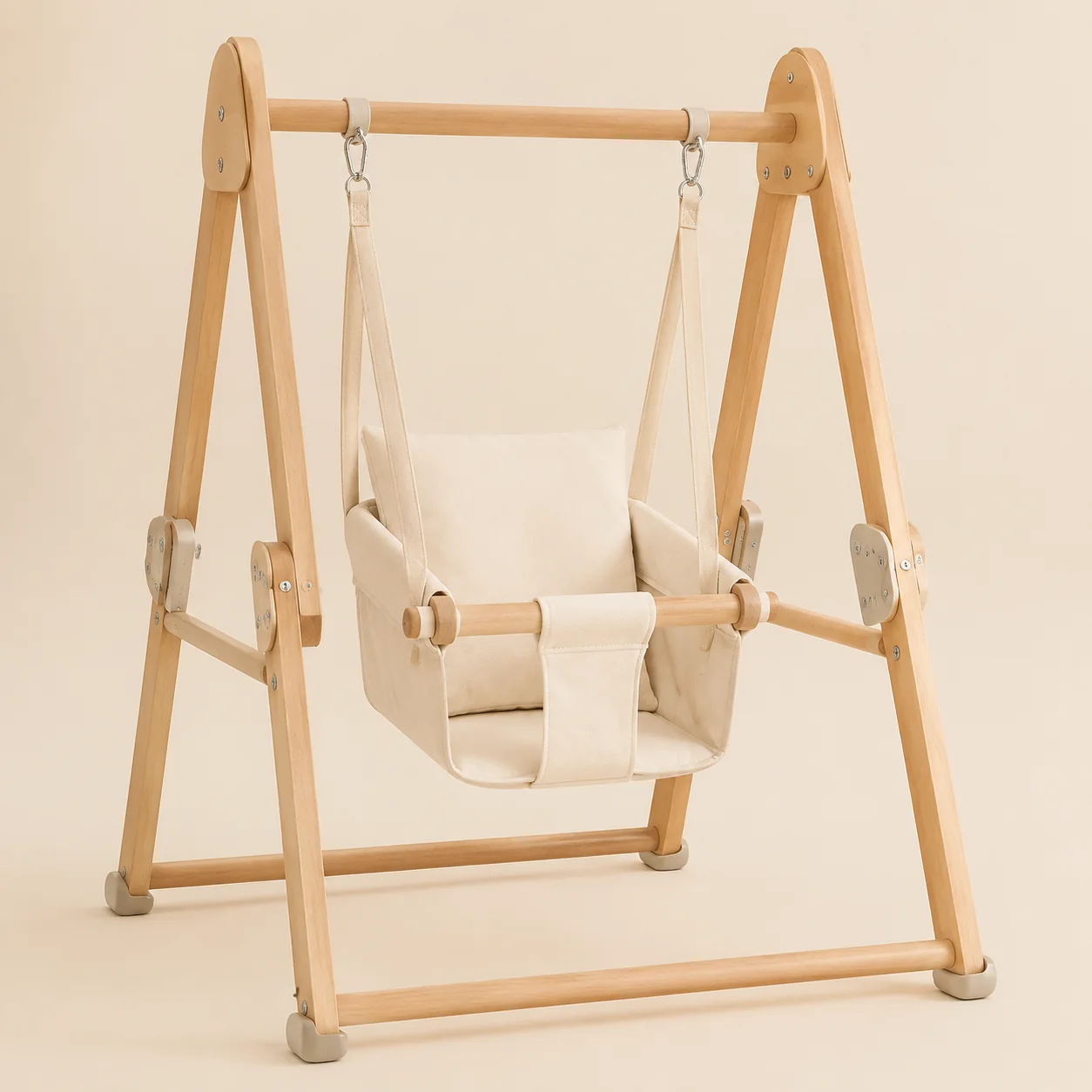 Toddler Indoor Swing with Wooden Frame