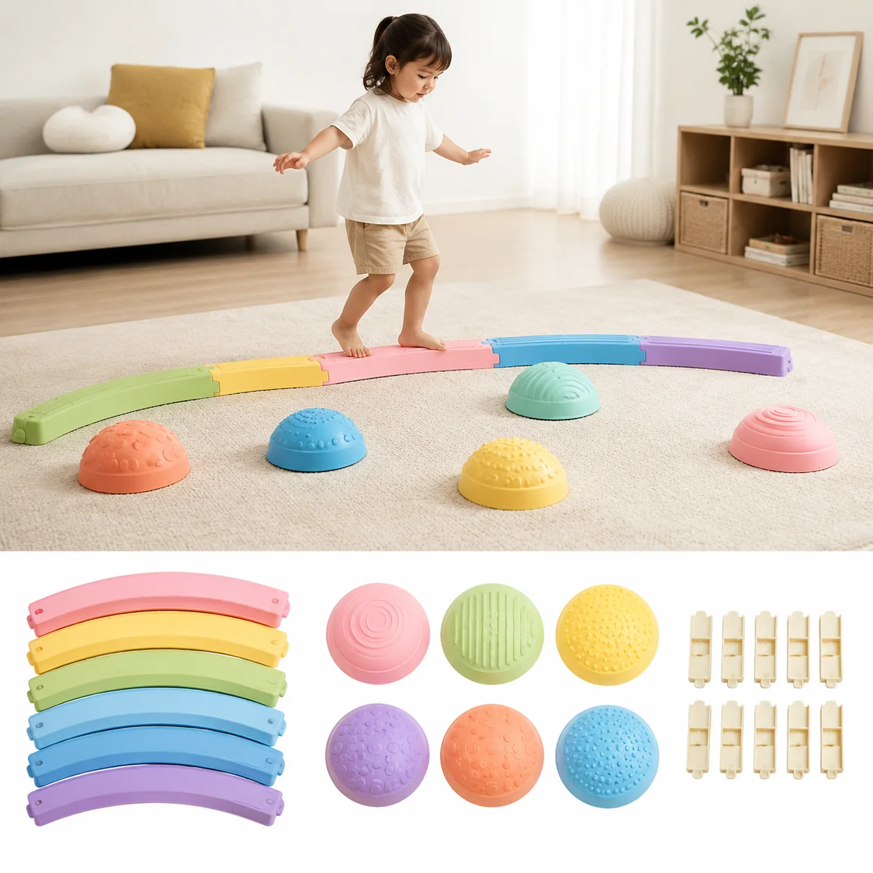 Toddler Balance Beam Stepping Stone Set - Image 4