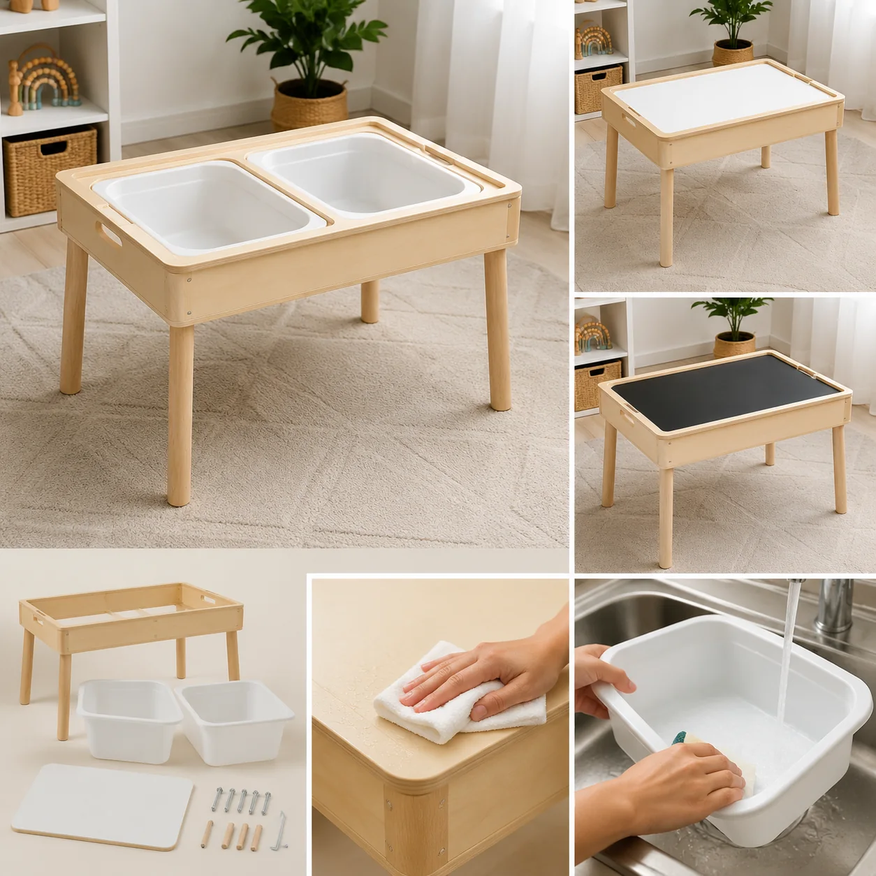 Sensory Play Table with Storage Bins and Lid - Image 4