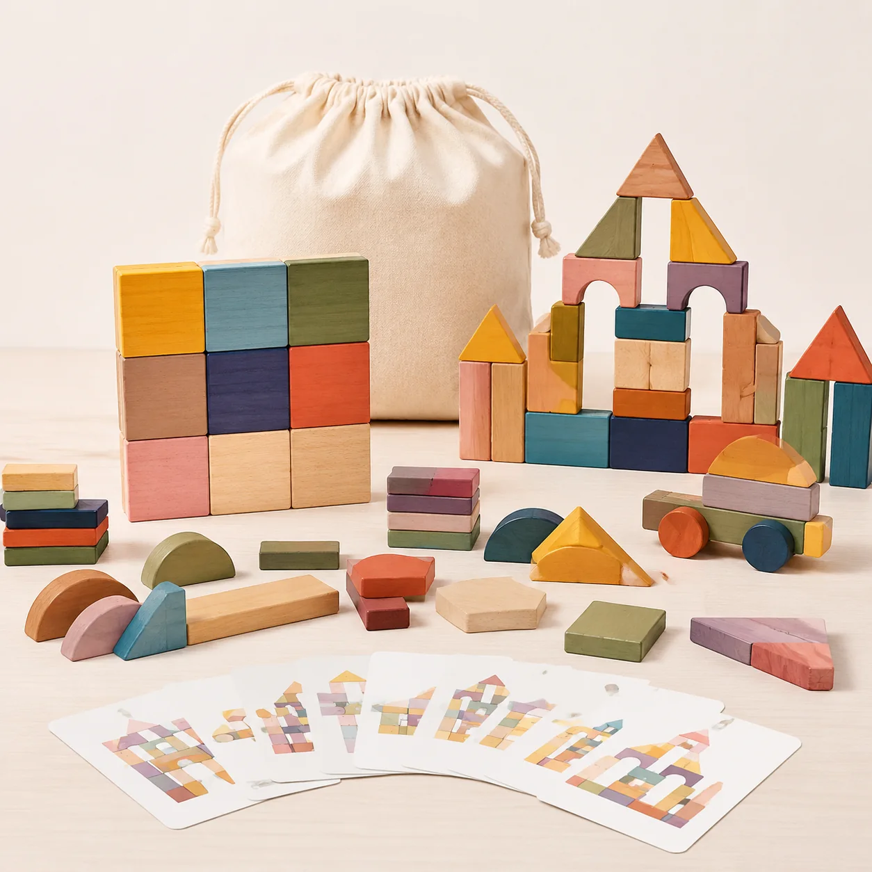 Magnetic Wooden Building Tiles 100 Piece Set - Image 4