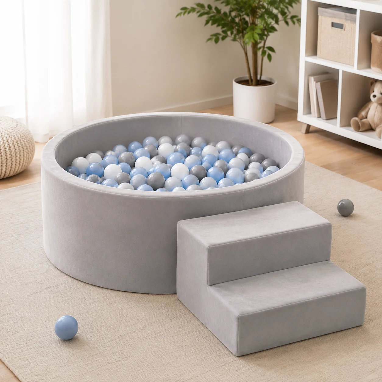 Baby Soft Play Ball Pit with Foam Steps - Image 4