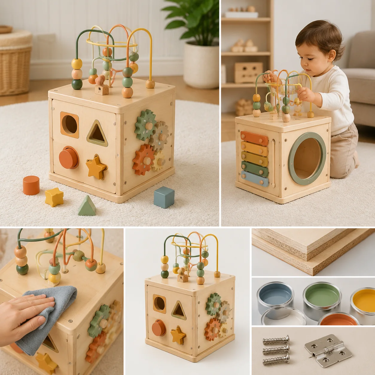 Montessori Wooden Activity Cube for Toddlers - Image 4